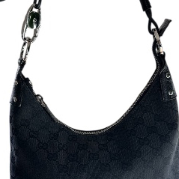 Gucci Black Monogram Canvas Hobo Bag - Picture 4 of 17